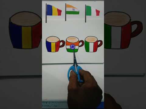 Chad 🇷🇴 Italy 🇮🇹 And Indian 🇮🇳 Flag Drawing | Independence day Art | #shorts #drawing