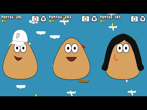 La familia Pou - Los Pou compiten en el minijuego de salto. ¿Quien ganará?.