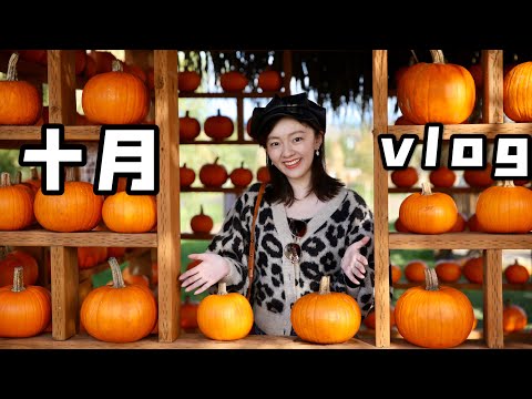 VLOG #11🍁 | 南瓜农场打卡 | 淘宝空运开箱 | 🇺🇸Halloween trick or treat 🎃 | 剪头发啦 | 分享爬山户外装备