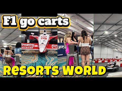 Racing go carts at Resorts World Las vegas