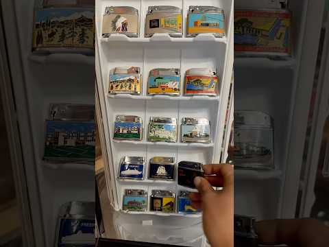 Updating my favorite #lighter  display case with 60 of my favorite flat advertisement lighters !