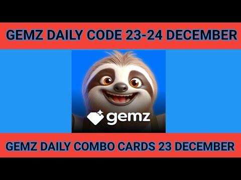 23-24 December Gemz daily code & combo cards|gemz combo cards 23 December |Gemz daily code 23-24 Dec