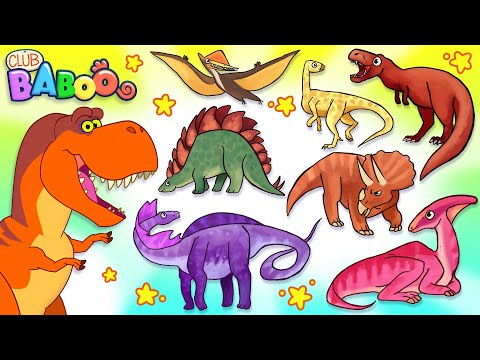 Club Baboo Dinosaurs | LONG 3 HOUR VIDEO | Watch and Learn Dinosaur Names like Brachiosaurus, TRex