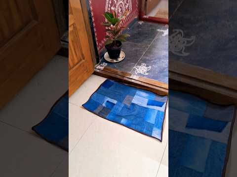 Doormat from old jeans #diy ##bestfromwest #handmade #matmaking #oldjeans #shortsviral