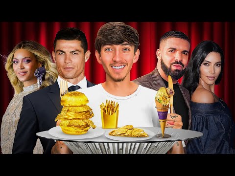 Eating at ONLY Celebrity Restaurants for 24 Hours!!