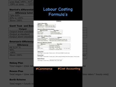 FORMULA’S -LABOUR COSTING | Cost Accounting| #shortsfeed #shorts #trending #commerce #quicklearning