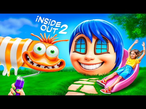 We Build a Tiny House for INSIDE OUT 2! Joy vs Anxiety vs Ennui vs Envy vs Embarresment