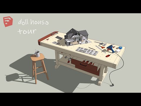 SketchUp Animated Doll House Tour｜动画玩具房子参观