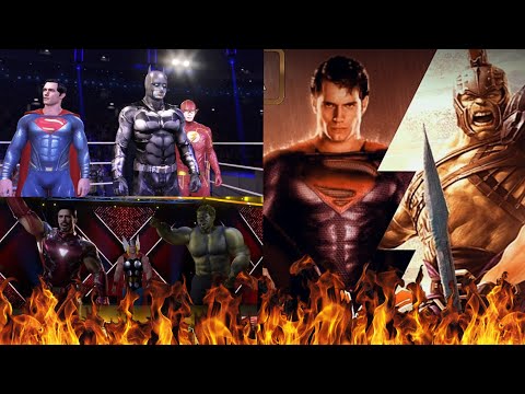 superman batman flash vs hulk ironman blackpanther wwe  match.superman batman flash vs the avanger