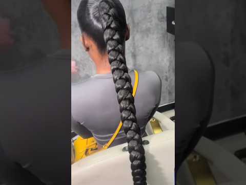 JUMBO BRAIDED PONYTAIL W/ BABY HAIR 💕 #ponytail #hair #braidedponytail #braids #shorts #viral #fyp