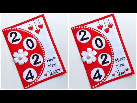 DIY New Year Special greeting card 2024 / Happy New year card making / Handmade new year card