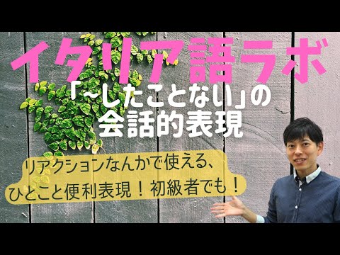 イタリア語ラボ　「～したことない」の会話的便利表現