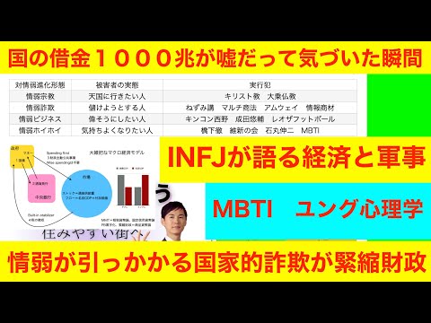 INFJが語る「国の借金１０００兆が嘘だって気づいた瞬間」MBTI　ユング心理学