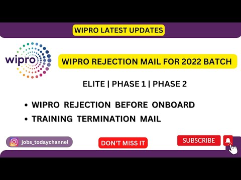 WIPRO REJECTION MAIL UPDATE | ELITE PHASE 1 | TERMINATION AFTER ONBOARDING | 2022 BATCH |