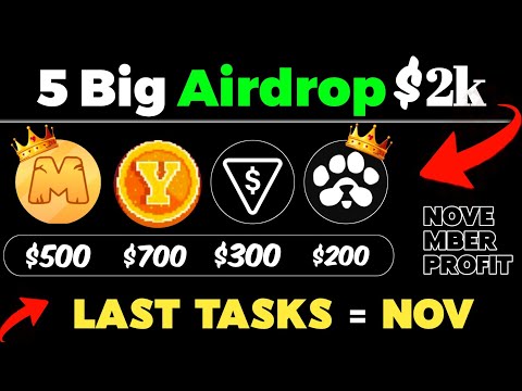 5 Best Airdrop Confirm Profit on November 🔥 | Memefi or 5 Airdrop Earn $500 USD