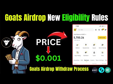 Goats Airdrop New Eligibility Rules | Goats Airdrop Withdraw Process |