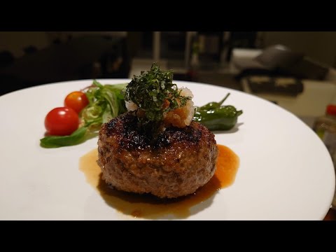 Japanese Beef Hamburg Steak with Ponzu Sauce 【肉汁ジュ―シーハンバーグ・自家製ポン酢ソース】Japanese beef Hamburg Steak