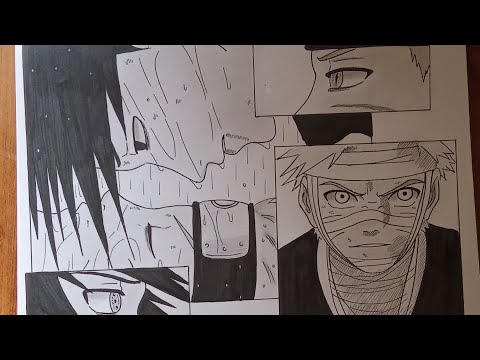 Drawing manga panels from Naruto part 1 | #2ba_vartist (manga art)