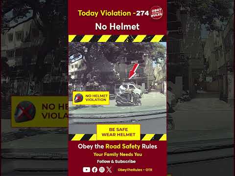 TODAY VIOLATION-274 Stay safe on your ride—wear a helmet #otr #chennaitrafficpolice #obeytherules