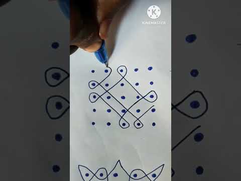 Sikku kolam for begginners with 5×5 dots #shorts #ytshorts