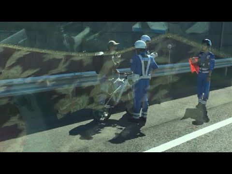 高速道路に自転車⁉︎【大型トラックの車窓から】