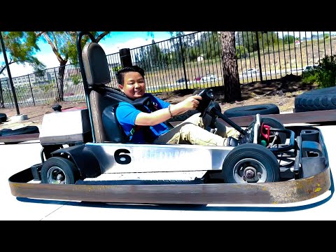 Alex and Charlotte Kid Go Kart Racing Challenge in REAL LIFE!