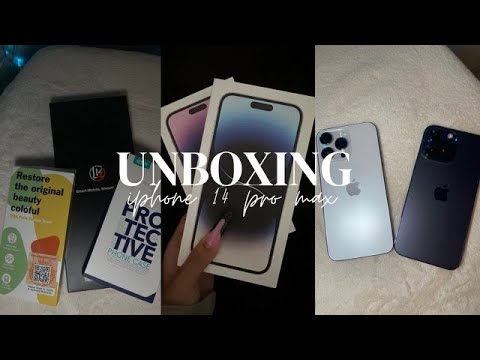 iPhone 14 pro max unboxing (sliver & deep purple)