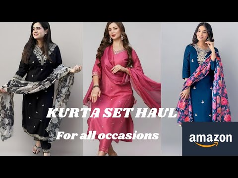 💗 Amazon Affordable 3 piece kurta sets😍/Amazon fashion haul/Amazon kurtaset haul