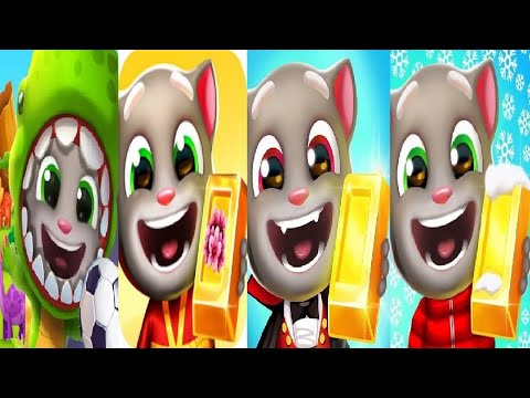 Talking Tom Gold Run New Update Christmas VS Halloween Flower Power Football Fever 2024 Santa Tom