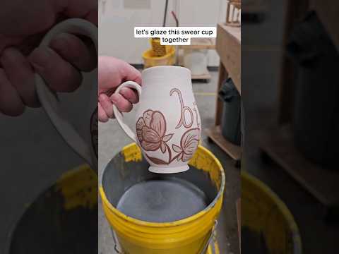 glaze a swear cup with me #NowWhatPotteryWorks #Pottery #SwearWord #FloralMug #Mug #GlazeVideo