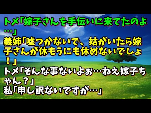 【スカッとひろゆき】トメ｢嫁子さんを手伝いに来てたのよ…｣ 義姉｢嘘つかないで、姑がいたら嫁子さんが休もうにも休めないでしょ！｣ トメ｢そんな事ないよぉ…ねえ嫁子ちゃん？｣ 私｢申し訳ないですが…