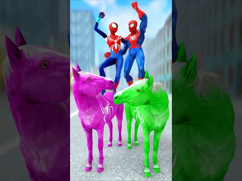 Spider-Man rides horse to chase imposter : Spider-Man looks to the future #gta #gtav #spiderman