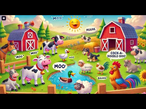 Animal Sounds Song for Kids 🐱🐮🐦🐶 | FunTP - Meow, Moo, Quack & Woof | Fun Learning Sounds!