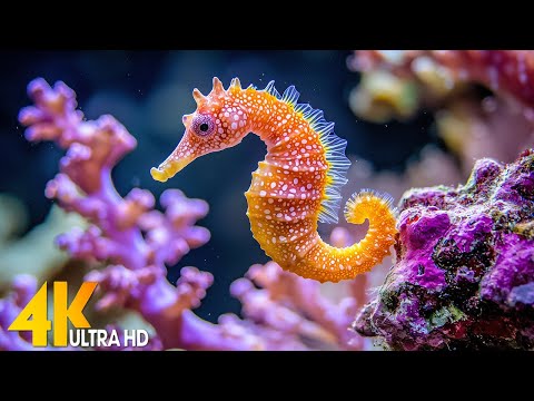 Aquarium 4K VIDEO (ULTRA HD) 🐠 Relaxing Sleep Meditation Music - Beautiful Coral Reef Fish #3