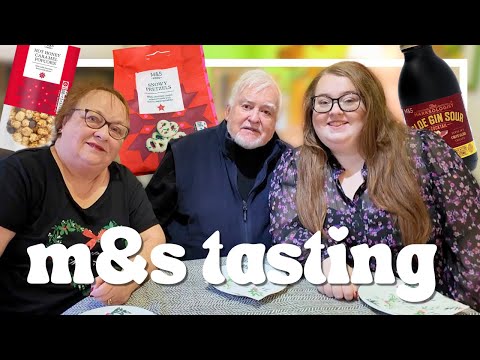 M&S FOOD CHRISTMAS SNACK TASTE TEST | tea, crisps & more with mum & dad | 2024