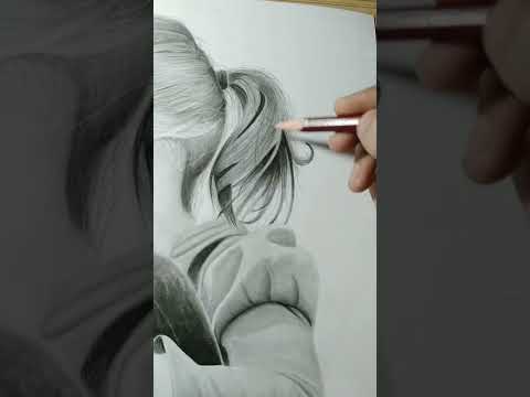 Drawing Girl with a flower | Drawing | #shorts #drawing