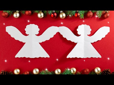 Cutting Paper Art Designs for Christmas Decoration ❄️ How to make a paper Angel garland [Tutorial]