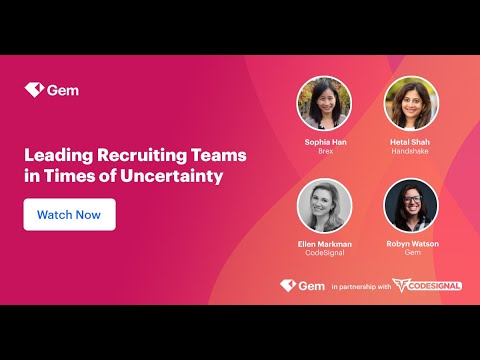 Leading Recruiting Teams in Times of Uncertainty