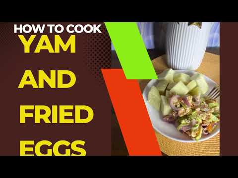 HOW TO COOK YAM WITH FRIED EGGS (FOR BEGINNERS ).#youtubeshorts #cooking #food