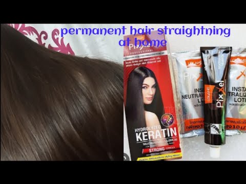 Permanent hair straightning with Lolan Pixel Keratin cream application and results || FGbyA&K