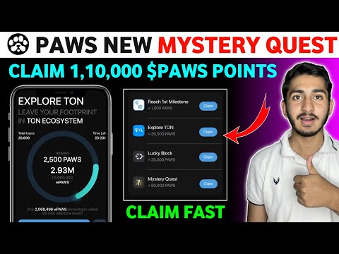 Paws explore ton ecosystem | paws mystery quest today | paws mystery quest | paws airdrop new task