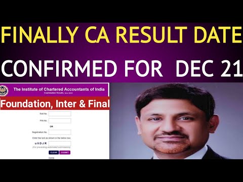 |Finally CA December 2021 Result Date Confirmed| Foundation| Intermediate| Final|