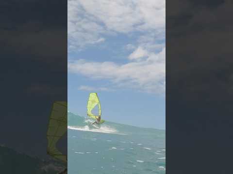 Windsurfer gets a wave #surfing #diamondhead #windy #windsurf #hawaii