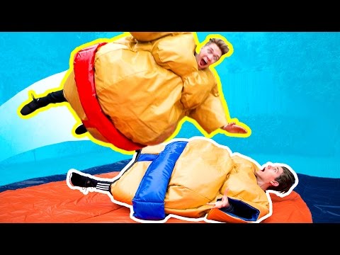 THE GYMNASTICS CHALLENGE in GIANT SUMO SUITS! Funny Fantastic Gymnastics Battle Challenge