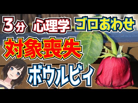 ３分心理学.「対象喪失 ボウルビィ」悲哀の心理過程。ゴロあわせ。心理学系試験、公認心理師試験ワード