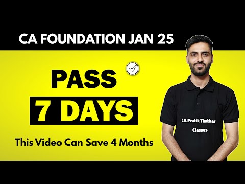 PASS CA FOUNDATION IN LAST 7 DAYS