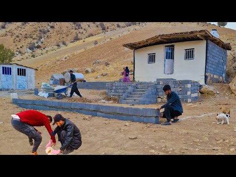 Nomadic life: working on the yard and the presence of a veterinarian to help the puppies