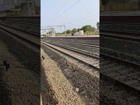 22974-Puri Gandhidham Sf Express Cross Passenger Train At Full Speed Blasting Station #shorts