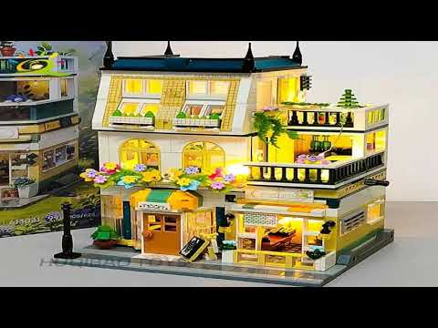 HUIQIBAO 997PCS Mini Garden Hotel Model Building Blocks City Street House Constr