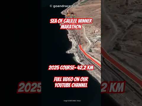 Sea of Galilee Winner Marathon 2025: fly over the marathon course! Video of the race path.